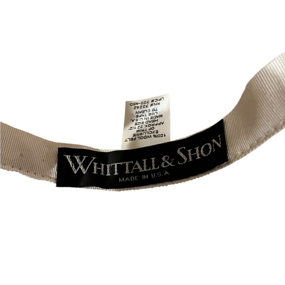 Vintage Whittall & Shon vintage wht wool designer hat with rhinestone trim - Picture 11 of 13